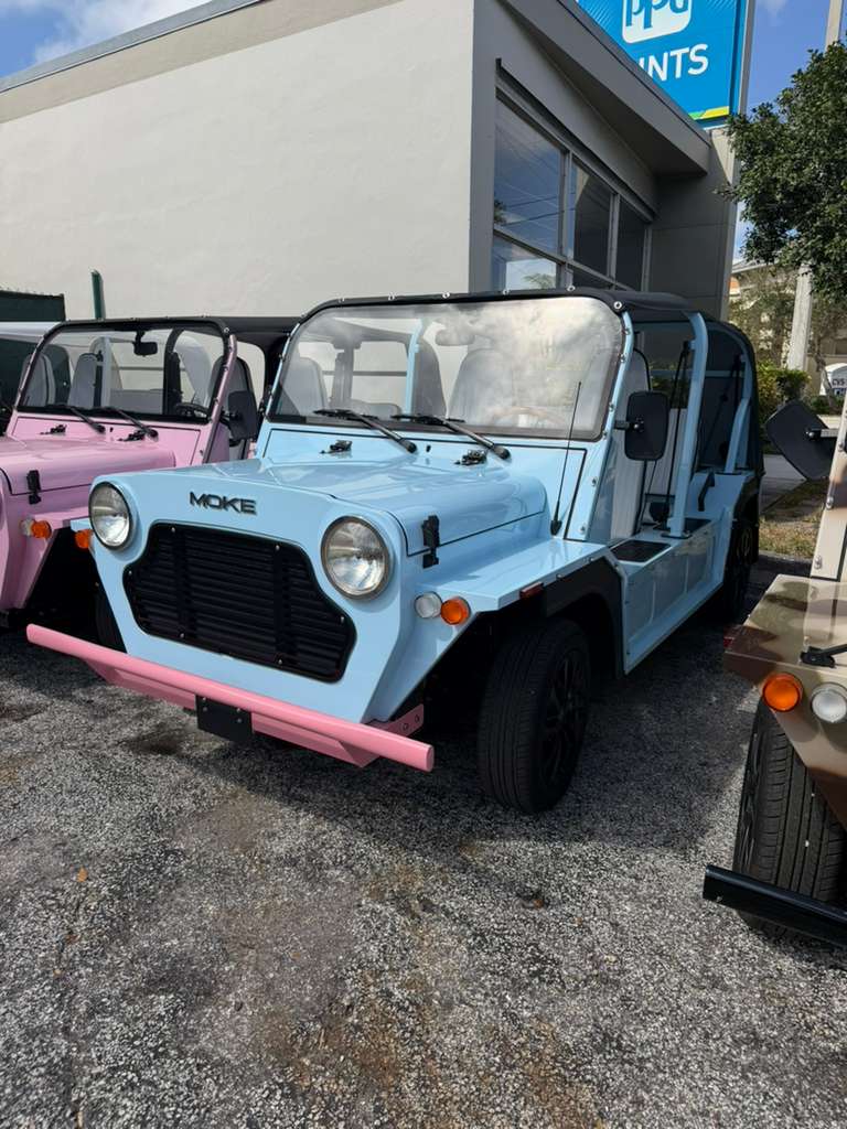 2025 Moke America Baby Blue w/ Pink Bumper